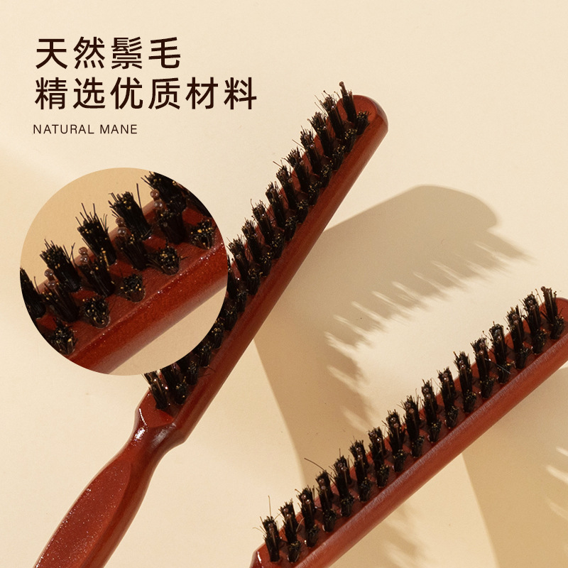 Peine de melena de cerdo Peine de belleza de tres filas Peine de cabello de noche Maquillaje de cabello Peine de cola puntiaguda Peine de cabello rizado para mujer