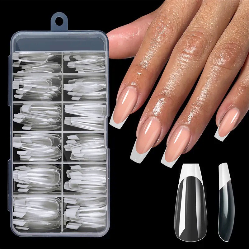 Factory Fashion 120 Gel Nail Art Tips Full Cover Almond Coffin Press-On Nails Stiletto Pattern Long Ballet