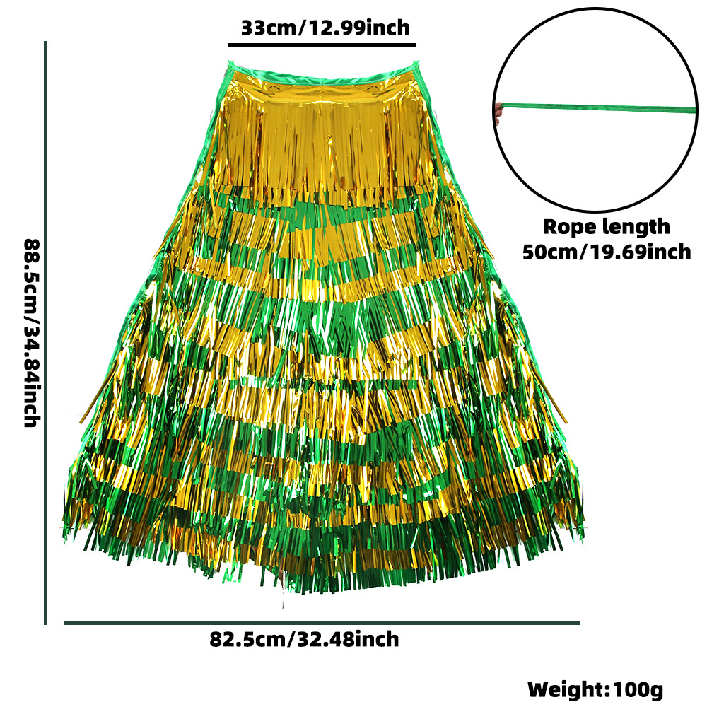 Nuevo carnaval transfronterizo vestido de lluvia festival de baile vestido de espectáculo vestido verde púrpura dorado capa de bordilla