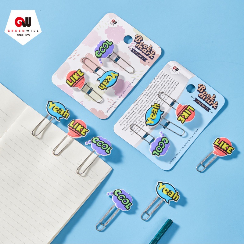 Caricaturas lindas palabras marcadores clip