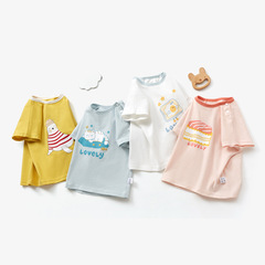 女童夏裝t恤寶寶短袖上衣夏季薄款嬰兒衣服男童半袖白T韓版時髦