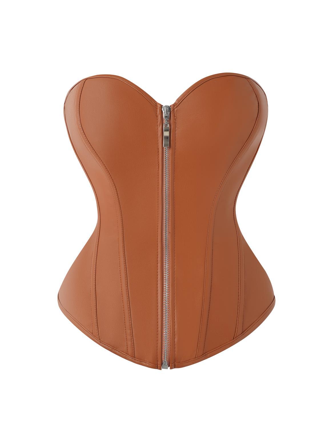 Corsé de palacio, cremallera de PU de cuero clásico, corsé europeo y americano, corsé de pecho y cintura, fuente de Amazon AliExpress
