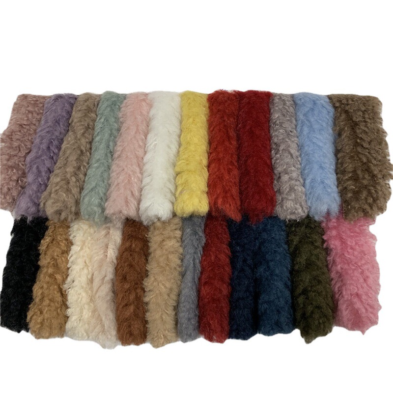 Spot Haihua Wool Big Sheep Curly Wave Plush Polyester Beach Wool Clothing Toy Crafts Fabric