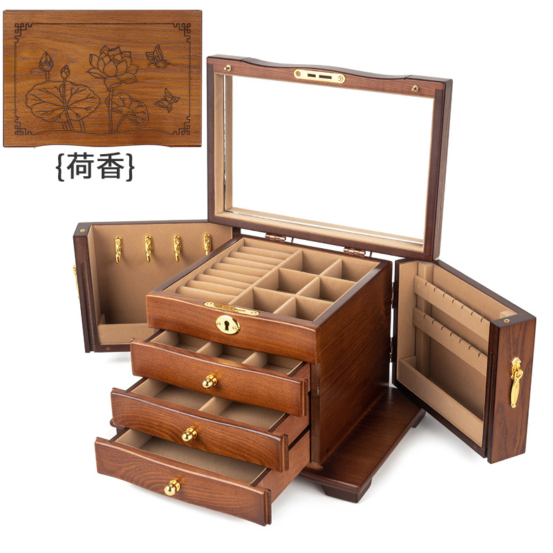 Luxury full lock carved style - Lotus fragrance (brown lining)