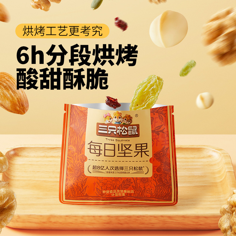 【每包不到1元】三只松鼠每日坚果4+3箱装450g坚果零食礼盒超值dy|undefined
