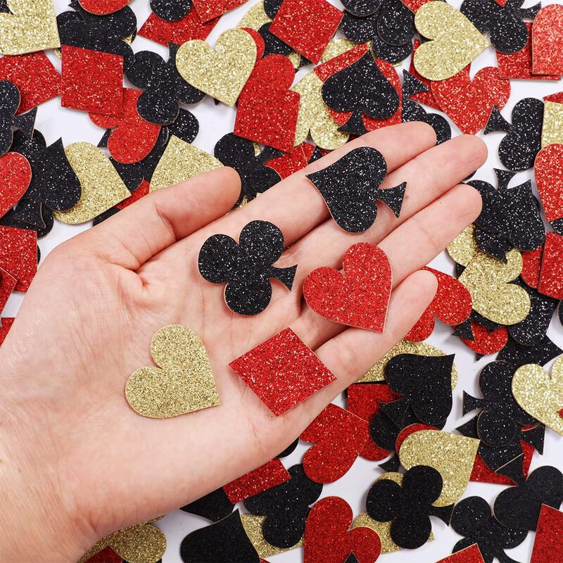 Cross-Border Las Vegas Party Confetti Black Spade Red Heart Shiny Confetti Toss Party Party