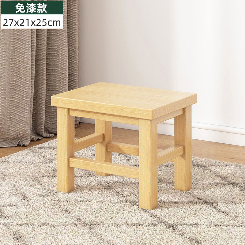 사각 스툴 25 높이 원목 색상 순수 원목