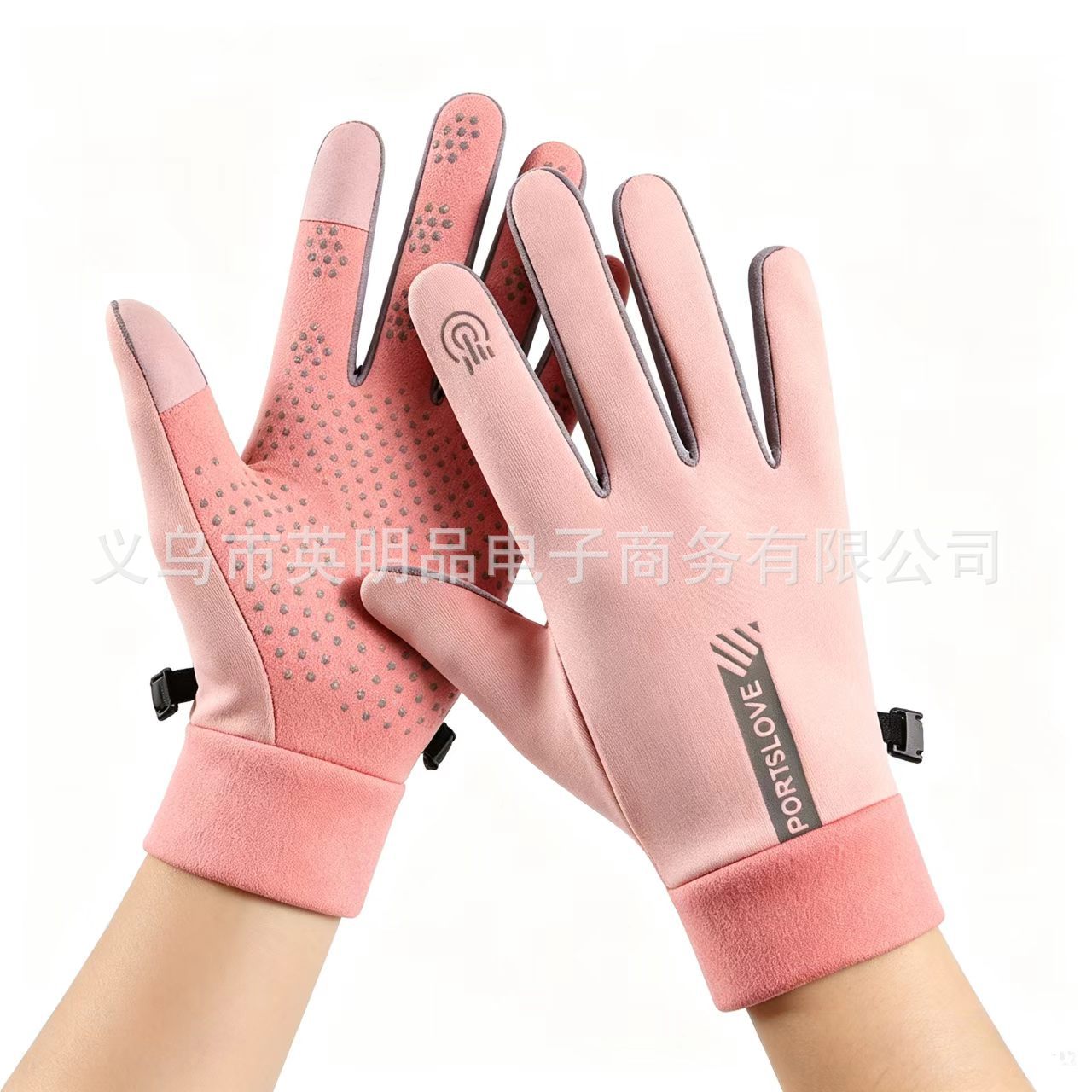 Guantes de gamuza de otoño e invierno, guantes de pelo de terciopelo ártico, guantes cálidos gruesos, pantallas táctiles a prueba de viento, guantes de mujer de ciclismo al por mayor