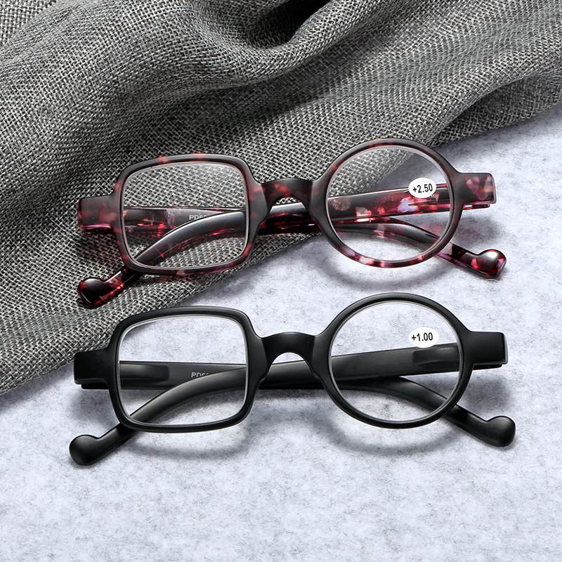 One Side Round Presbyopic Glasses Presbyopic Glasses Square Round Frame Glasses Fashionable Women's Presbyopic Glasses for Men and Women