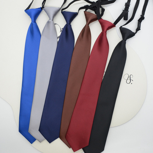 JK tie for women, Korean version, Japanese style, courtyard style, solid color, knot-free, lazy student, black burgundy, navy blue, easy to pull, trendy