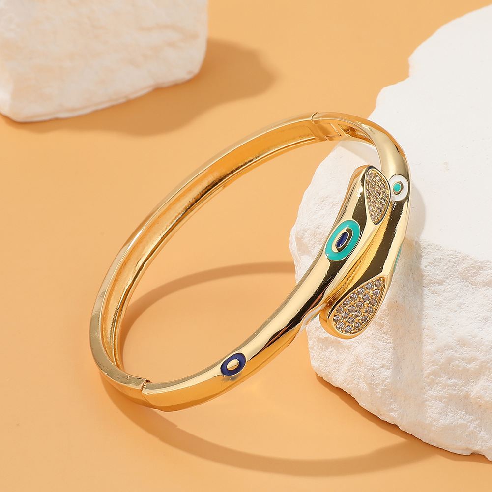 Fashion Geometric Copper Plating Zircon Bangle 1 Piece