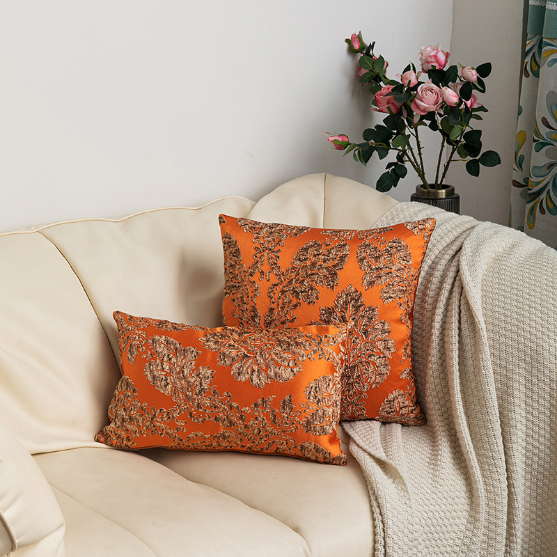 Luxus-Klassiker im europäischen Stil mit großem Muster, Jacquard-Handarbeit, Sofakissenbezug, Heimdekoration, Modellzimmer, Kissenbezug_voghion.com