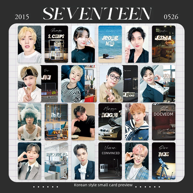 K-pop mini photo card set (Seventeen style) — 6-photo designs, 30-style collectible cards
