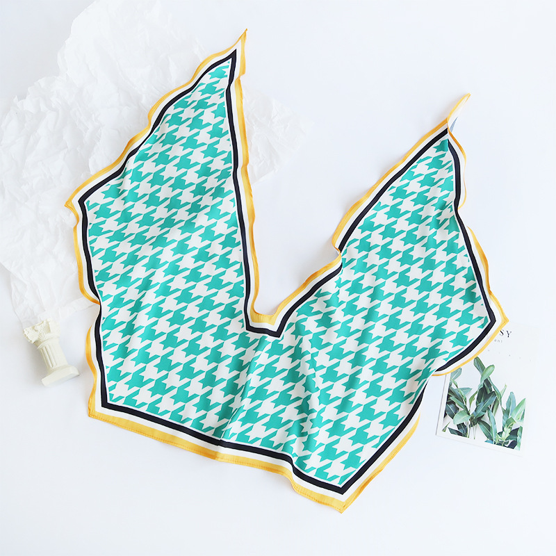 2025 nuevo bufandas de seda hexagonal bufandas de hombro alta sensación de moda de diseño minimalista de seda simulada bufandas temperamento universal