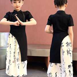 女童新中式连衣裙套装夏款2025新款中国风古风旗袍儿童夏季汉服