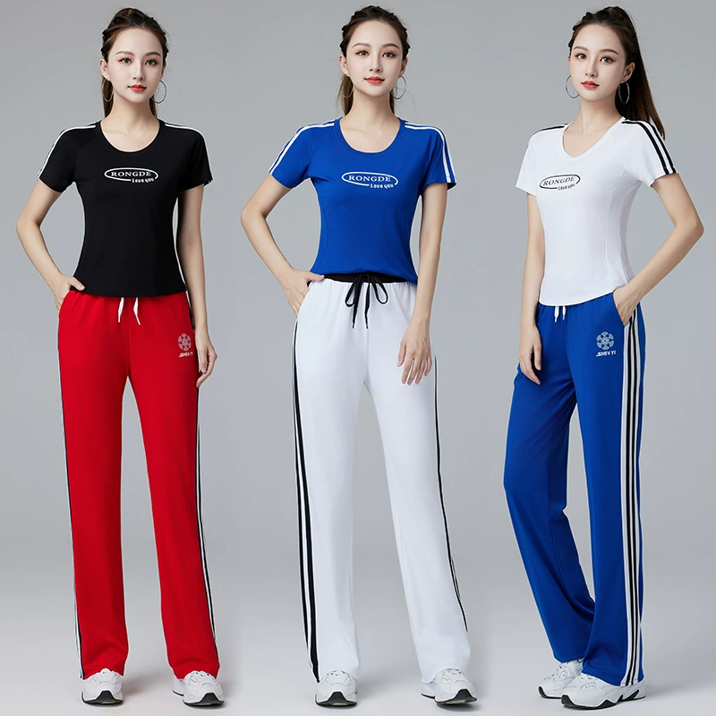 Весной и летом новый спортивный костюм футболка Топ Tencel с короткими рукавами хлопок Ян Липинг квадратная танцевальная одежда Женская танцевальная одежда