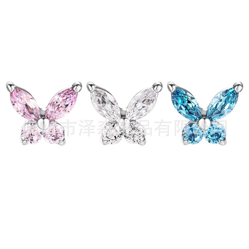 Pointed titanium steel lip stud product view