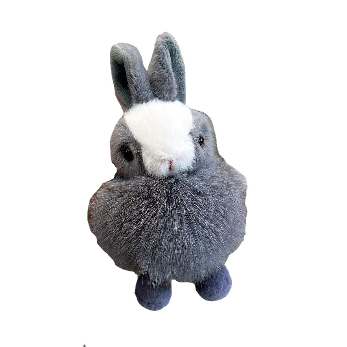 Colgante de Conejito de Piel de Zorro Auténtica, Peluche, Adorno para Bolso, Llavero para Coche, Cadena para Teléfono, Divertido Colgante para Llavero