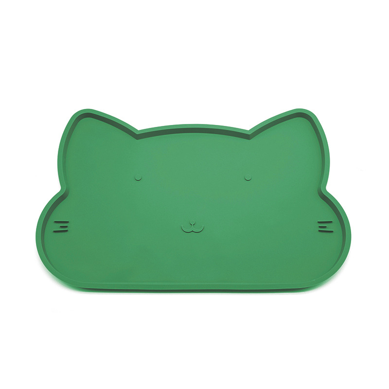 짙은 녹색 고양이 매트