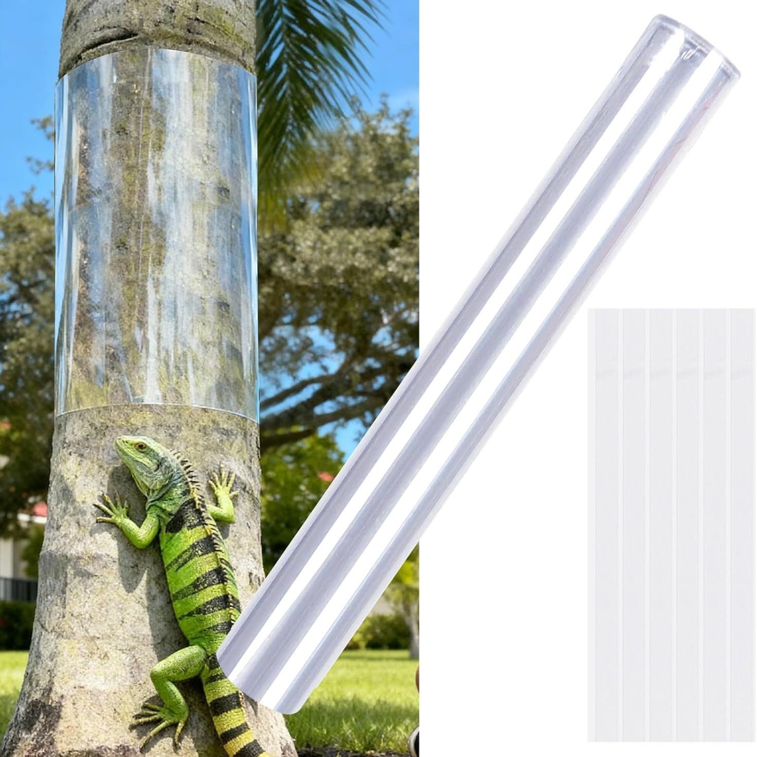 亚马逊新款鬣蜥树干保护罩防爬树植物树根套防松鼠动物攀爬套膜罩