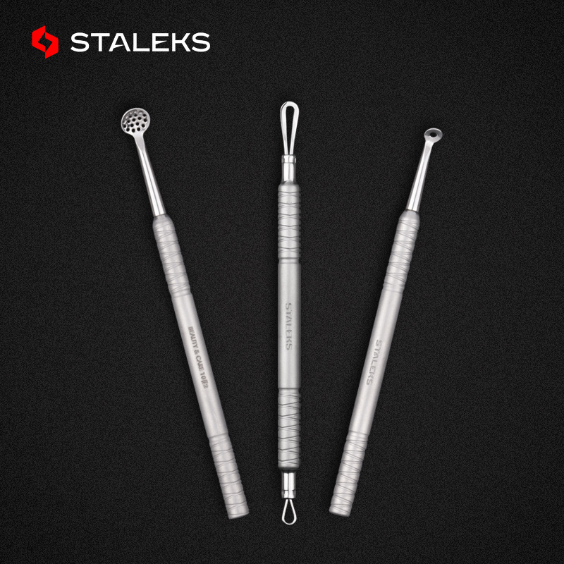 STALEKS 美容不锈钢粉刺针去黑头双头压圈护理挤痘祛痘套装ZBC-30