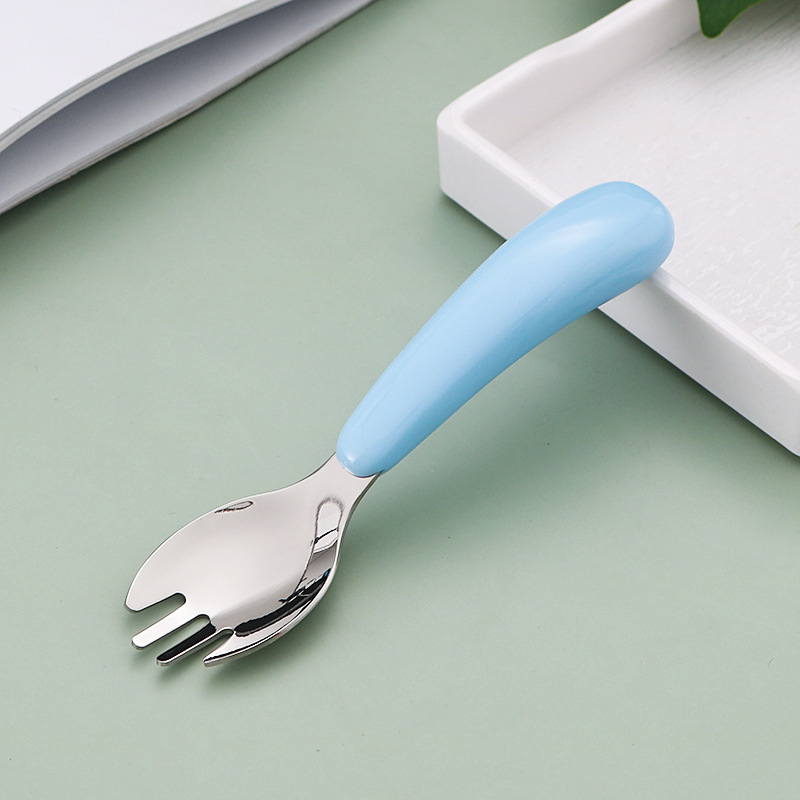 304 acero inoxidable niños cubiertos portátiles juegos de dibujos animados cuchara tenedor cuchara de entrenamiento para bebés cuchara tenedor casera