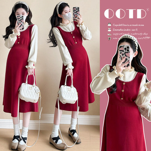 Real shot in stock ~ 2025 winter new Korean fashion small fragrance temperament slim age-reducing stitching thick dress