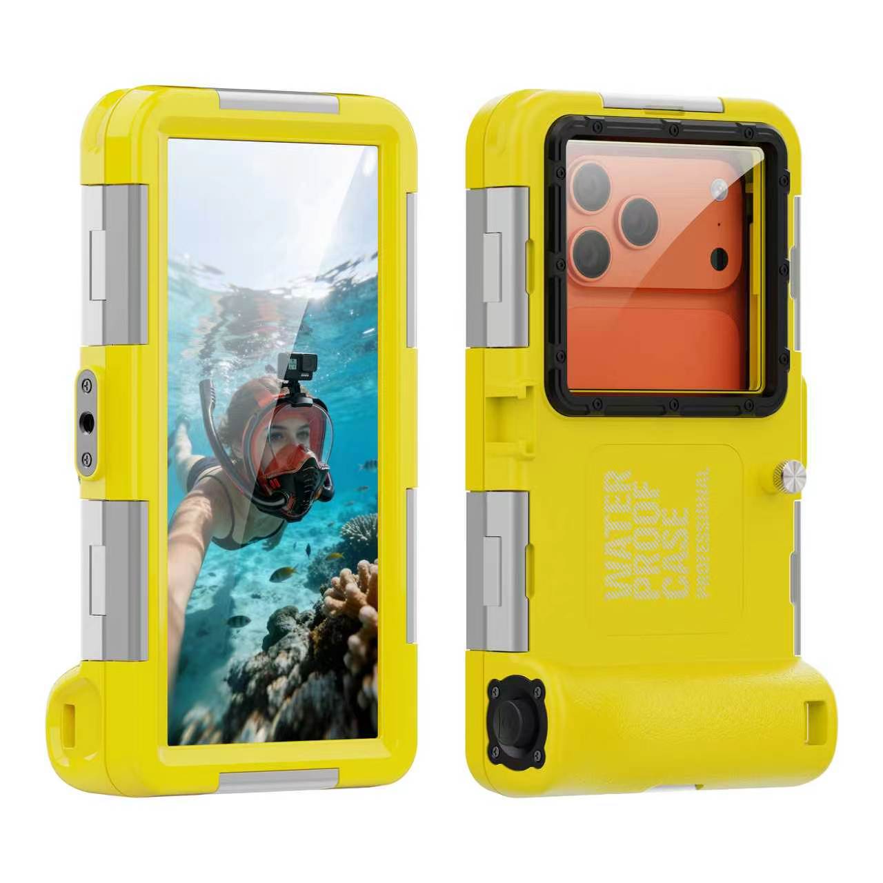 Tecnología de pimiento rojo negro 15 m buceo shell protección impermeable samsung aplicable 14 apple 13 caja del teléfono móvil huawei xiaomi