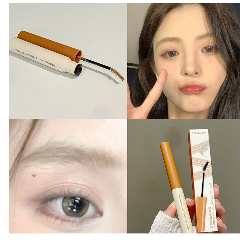 HERORANG's natural and ingenious eyebrow dyeing cream makes each eyebrow distinct and naturally three-dimensional. Wild eyebrows are long-lasting and less likely to smudge across borders undefined