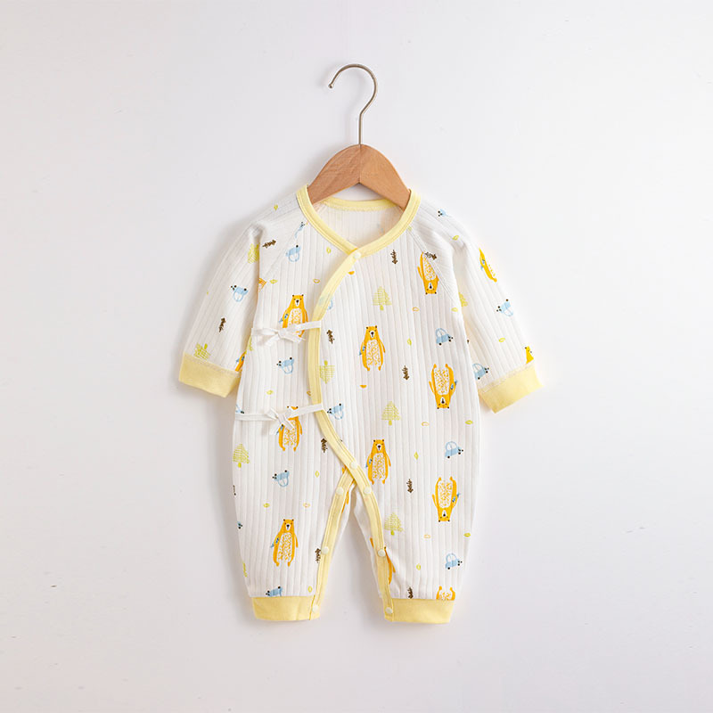 Ropa para niños otoño bebé mono cuatro estaciones sin hueso puro algodón bebé mameluco recién nacido manga larga mameluco