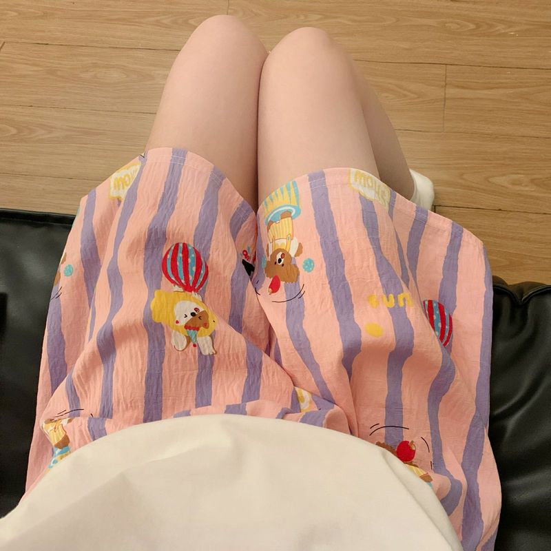 Cloud Cotton Pajama Pants for Women, Summer Casual Cartoon Shorts, Suitable for Wearing Outside, Wholesale Home Pants, Cartoon Shorts