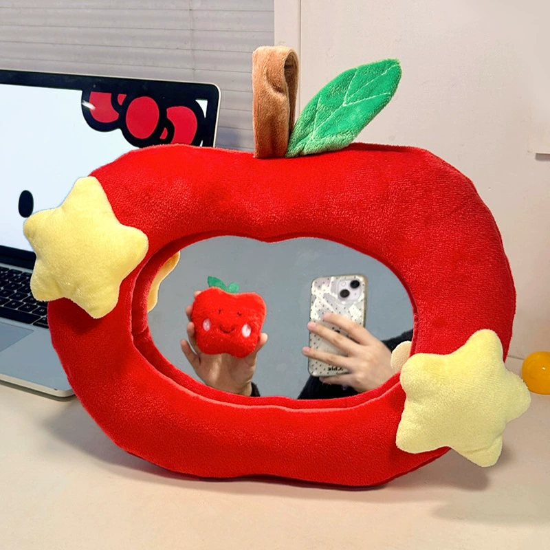 Акриловое настенное зеркало Apple, милый плюшевый корпус в форме яблока со звёздами, 30×34 см