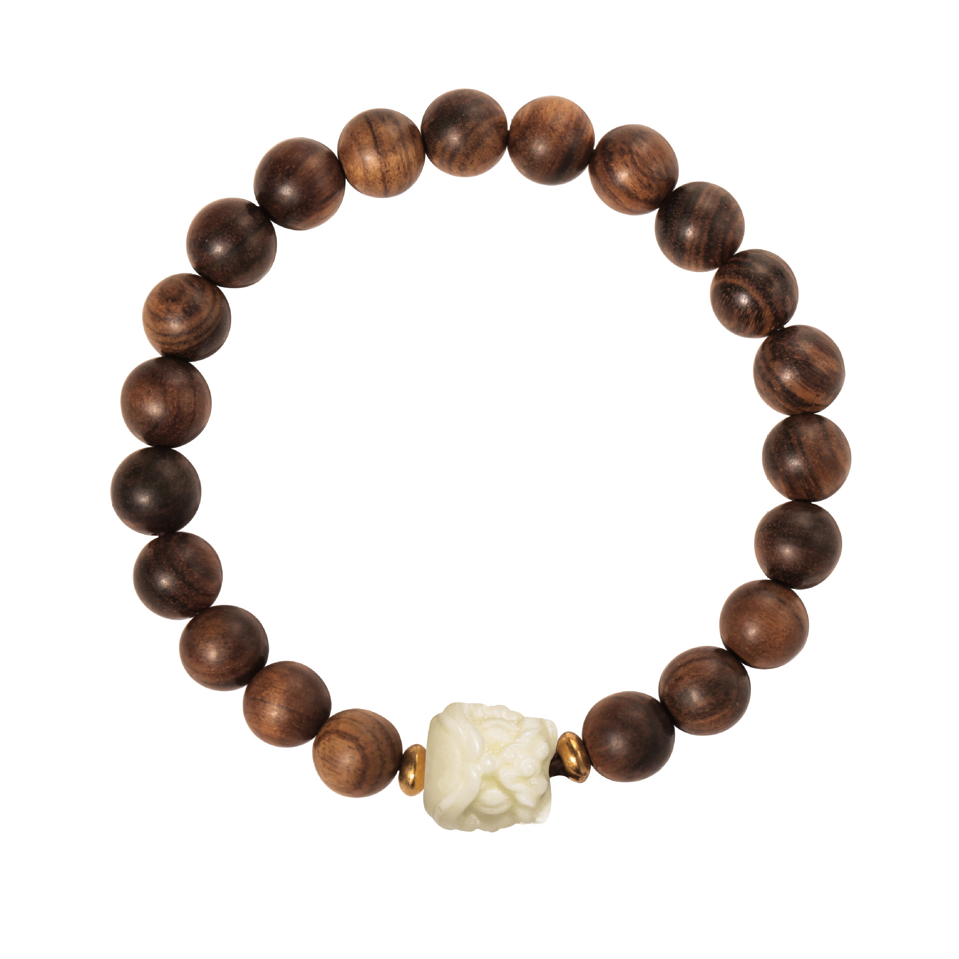 Pulsera de estilo nacional de pera negra, nueva pulsera china de madera de ébano, rosario de Wenwan, pareja de hombres y mujeres, pulsera de danza del león retro