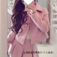 时尚毛呢套装女秋冬新款小香风毛呢外套短裙女显瘦呢子两件套裙子