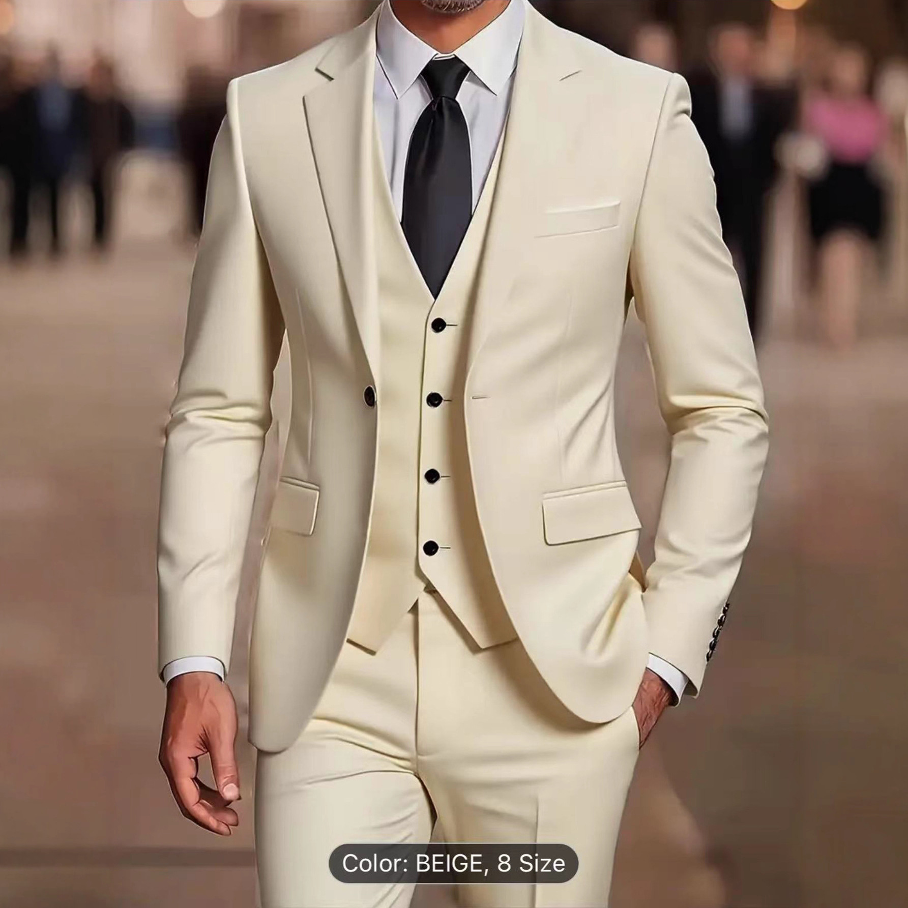 (Cross-border trading), set, suit, European style, 3 piece set, slim fit 4
