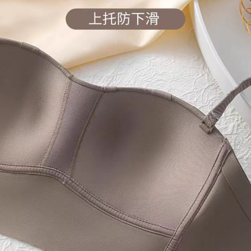 新款2024一片式无痕内衣女小胸聚拢显大上托无钢圈透气文胸|undefined