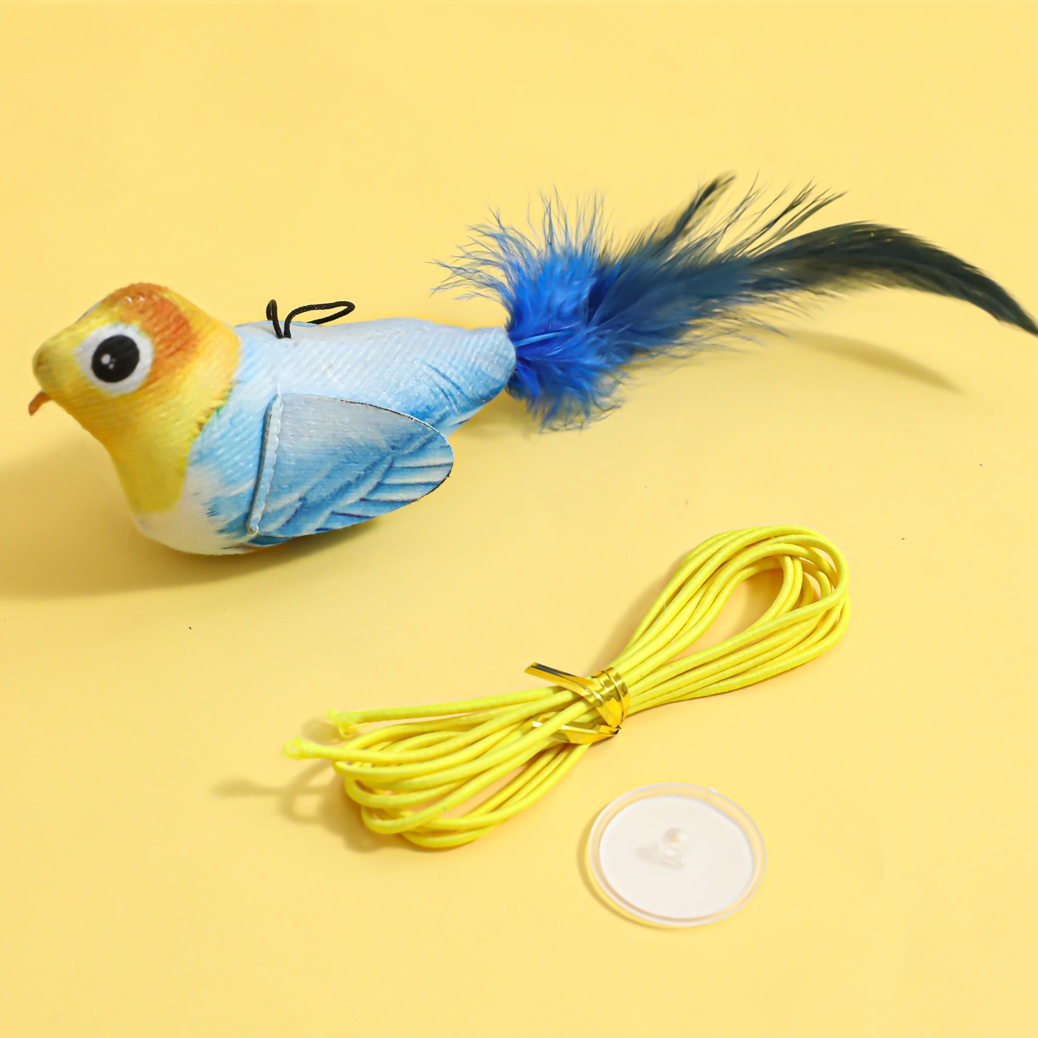 Juguetes de gato divertidos simulación electrónica sonido pájaro colgando succión tipo gato auto-hi para aliviar el aburrimiento artefacto juguete cuerda elástica