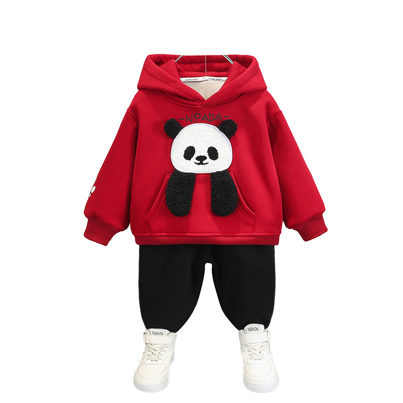 6661 ropa para niños más traje de terciopelo para niños otoño e invierno 2025 nuevo traje de dos piezas de suéter de invierno para bebés guapos para niños