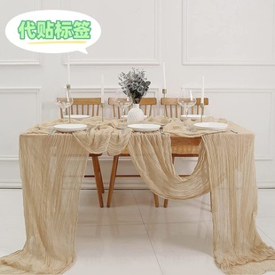 Foreign trade wrinkled cloth scarf table flag party table flag birthday party wrinkled cloth decoration bari yarn twist wrinkled towel wholesale