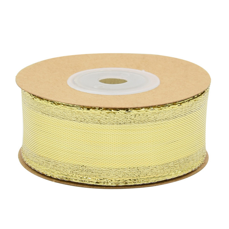 Transfronterizo nuevo color de Navidad tejido de cebolla dorada caja de regalo empaque de cebolla dorada de plata fina cinta 2 alambre de hierro 10 yardas