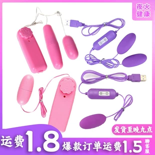 USB Vibrating Egg (single & double) — USB plug-in, 2-mode remote, purple or pink