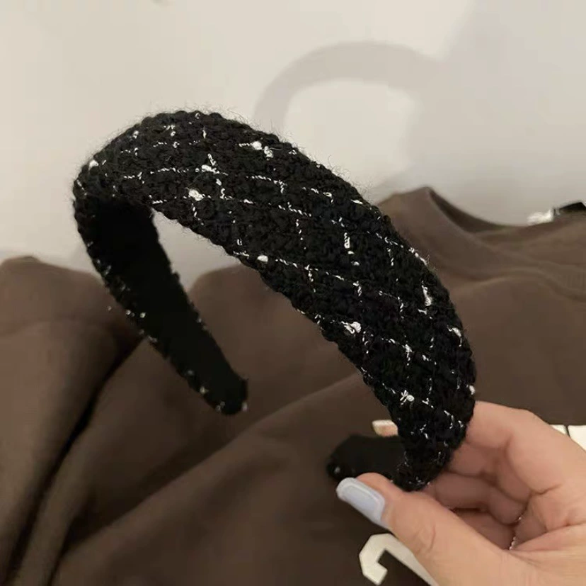 Универсальная повязка на голову с узором в виде diamonds, стиль Chanel, Южная Корея