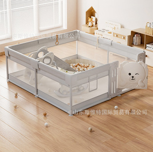 Cartoon Bear Baby Kidsren's Fence Indoor Toddler Fence Baby Fabric Fence Babyplaypen Mesh Breathable