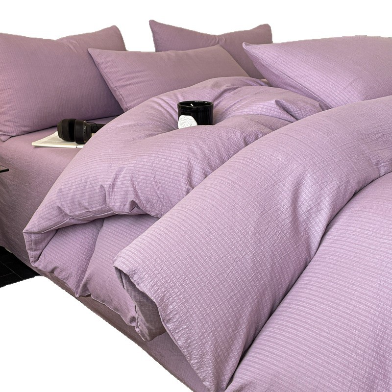 Classe A algodón puro sin impresión de aire cuatro piezas de ropa de cama de algodón lavable, cama de cama de algodón dormitorio de estudiantes de tres piezas