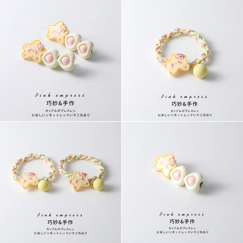 Dulces lindas estrellas clips de cabello elásticos duraderos no lastimar tocado de cabello frente clips de frangeo joyas para niños