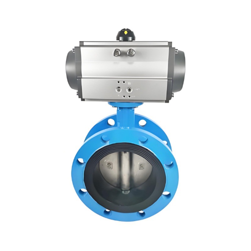 D641X-16C DN500 气动法兰蝶阀 软密封气动开关阀 单作用/双作用