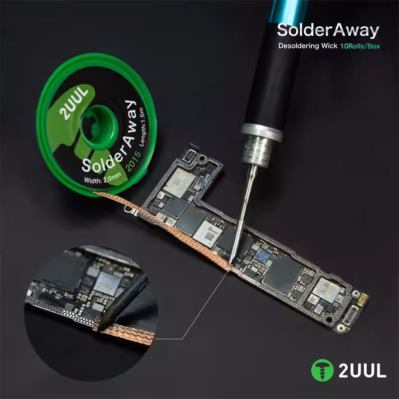 2UUL 주석 철사 청소 패드 제거 마더보드 청소 주석 제거 휴대 전화 유지 보수 강한 주석 흡수 스트립 주석 흡수 스트립