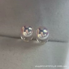 诸暨天然淡水珍珠耳钉正圆极光基本无暇媲美海水akoya素钉简约女