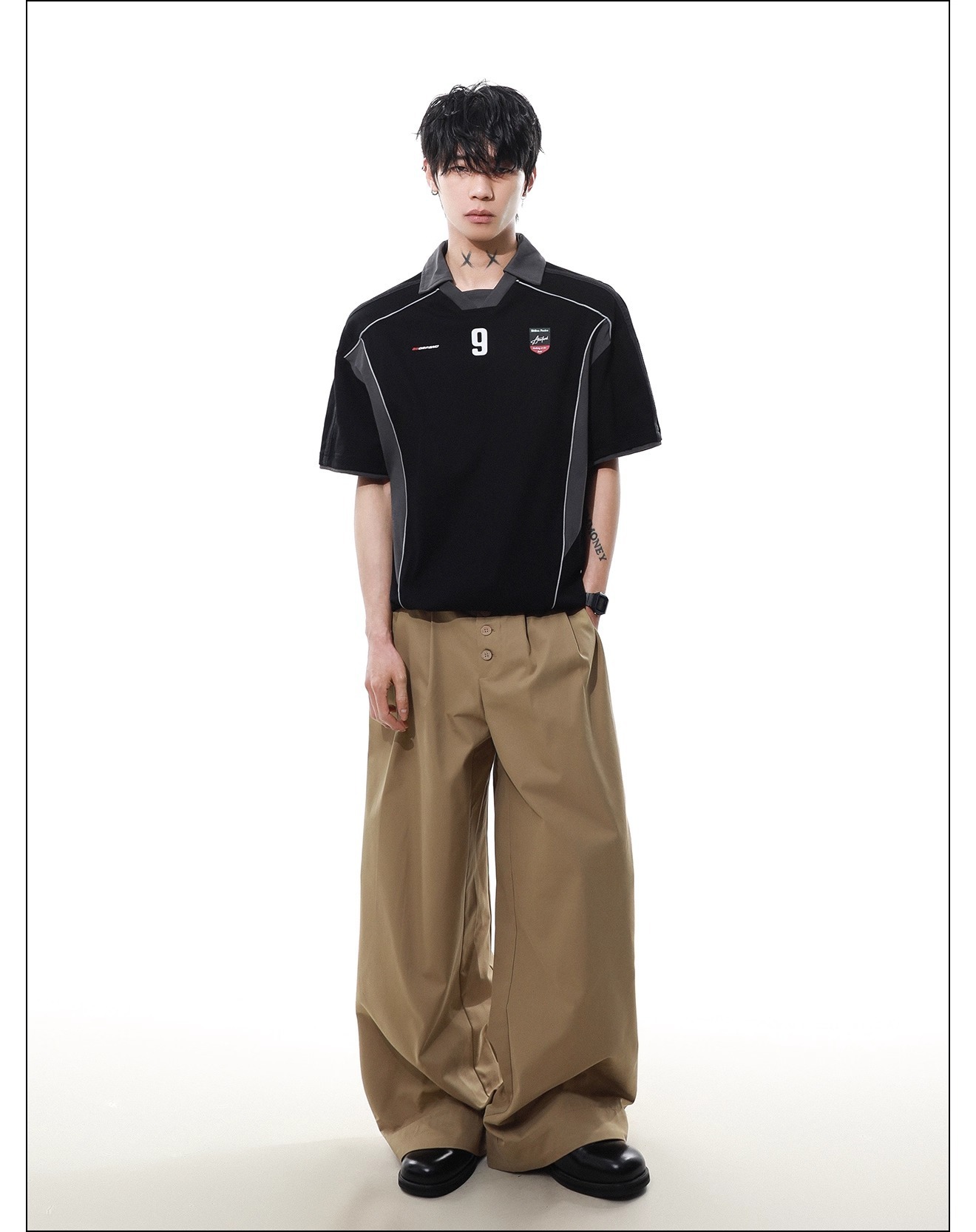 American College-style Letter Print Short-sleeve T-shirt For Men And Women, Summer Street Style Loose Casual Polo Shirt_viptrois.com
