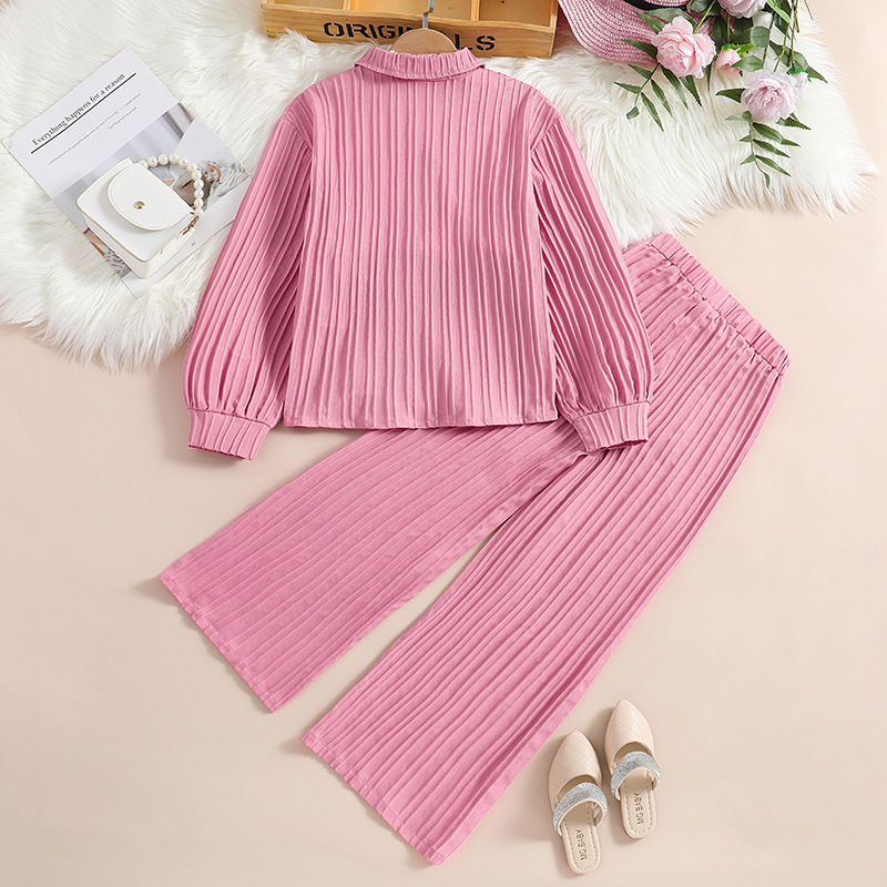 Mädchen Polo Kragen Hemd Mit Langer Hose Set Für Frühling_voghion.com